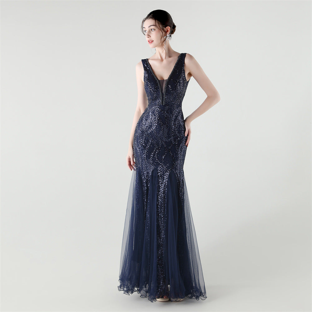 Navy Coastal Breeze Maxi Dress