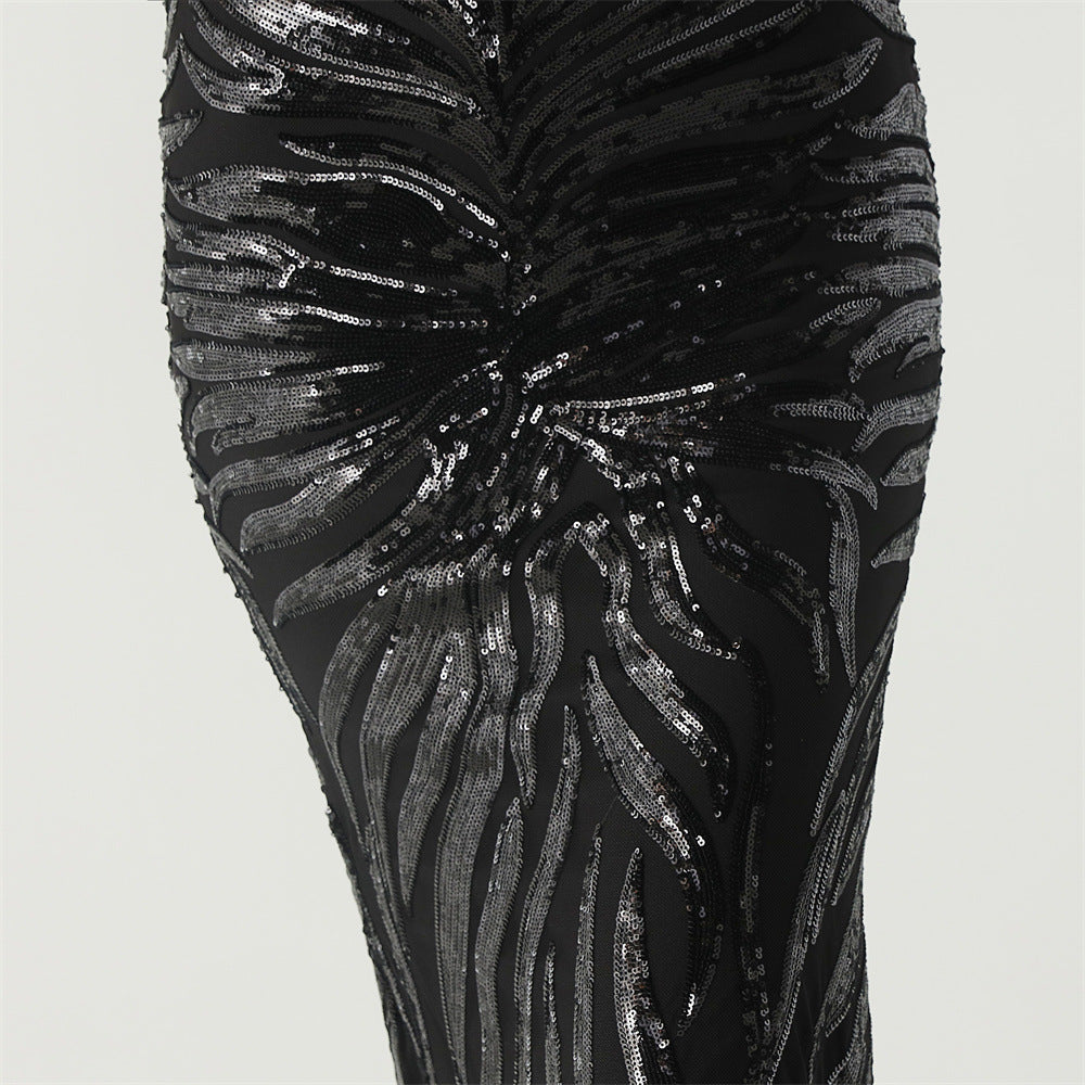 Midnight Allure Chain Strap Gown