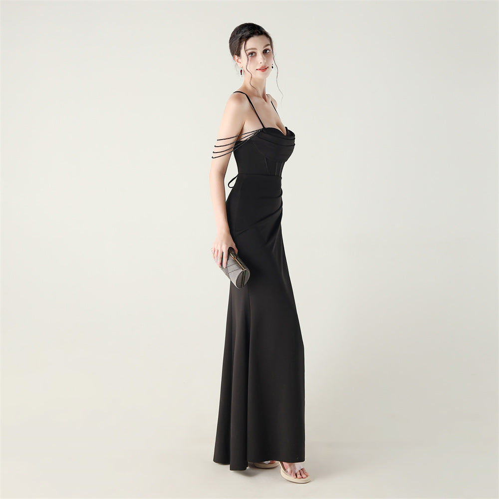 High Slit Corset Evening Gown