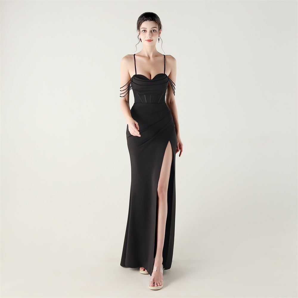 High Slit Corset Evening Gown