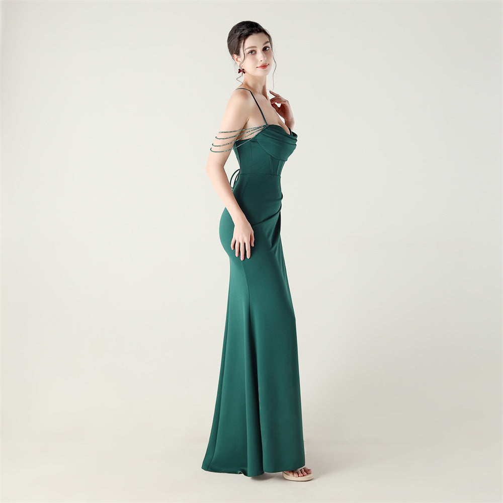 High Slit Corset Evening Gown