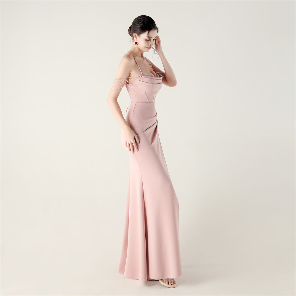 High Slit Corset Evening Gown