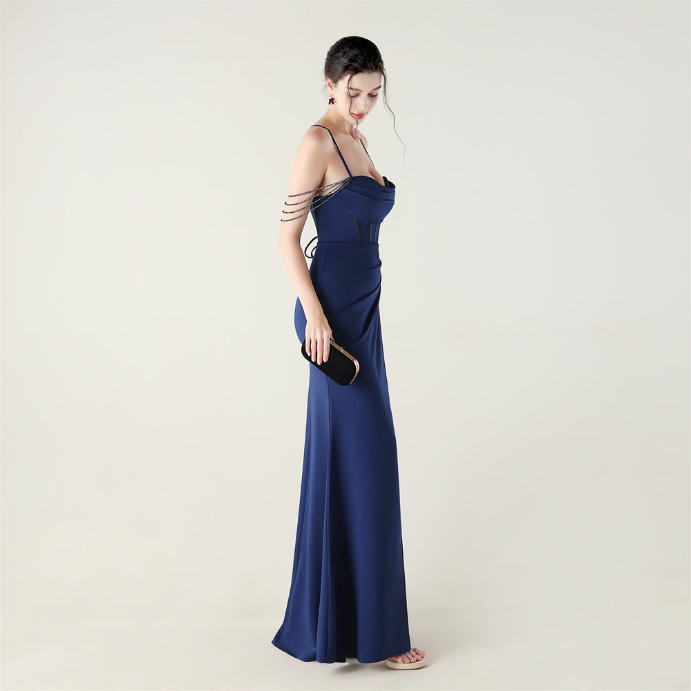 High Slit Corset Evening Gown
