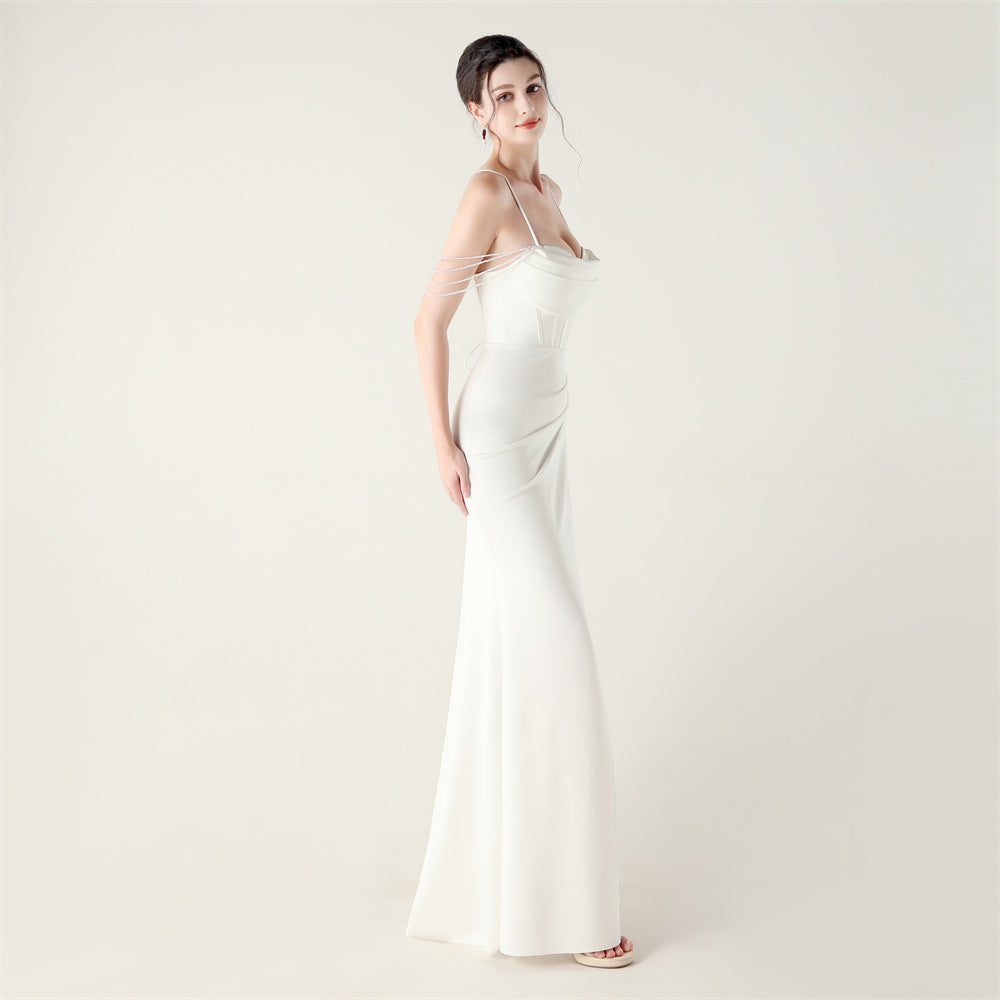 High Slit Corset Evening Gown