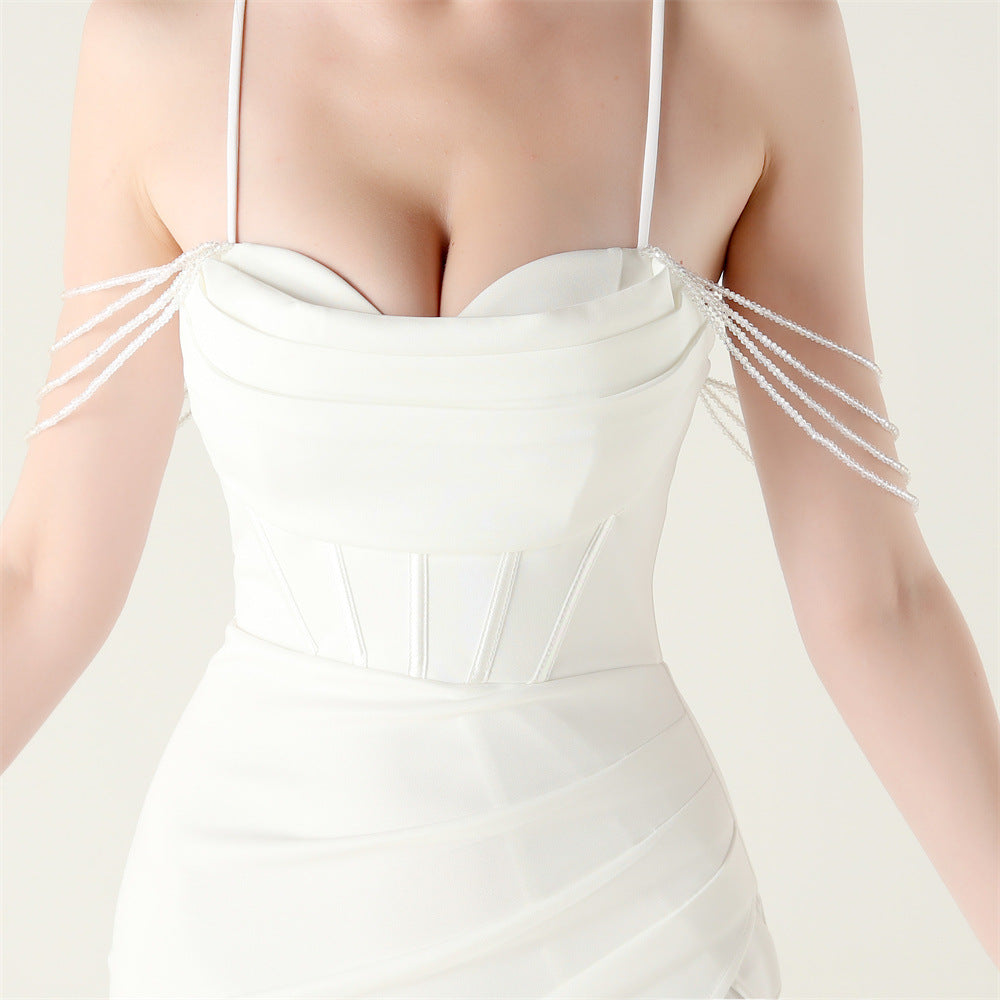 High Slit Corset Evening Gown