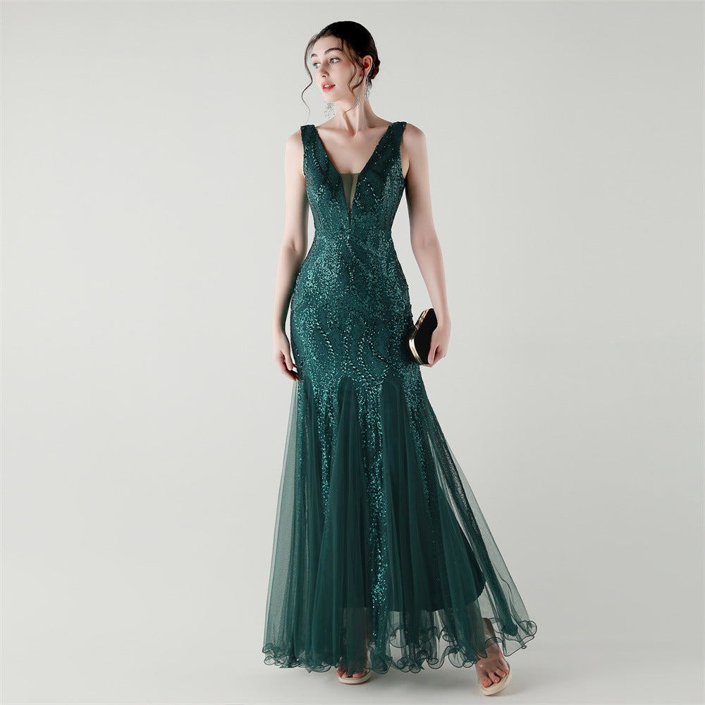 Elegant Sequined Mermaid Gown