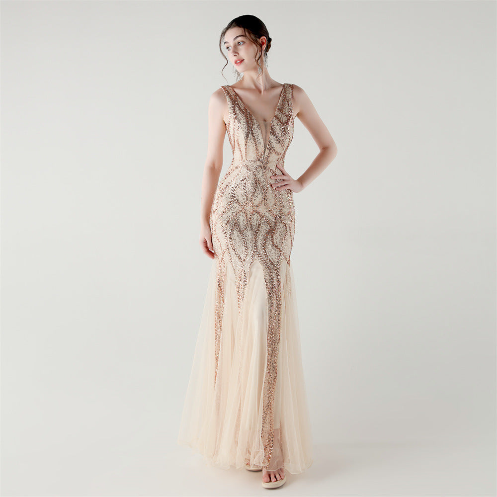 Elegant Sequined Mermaid Gown