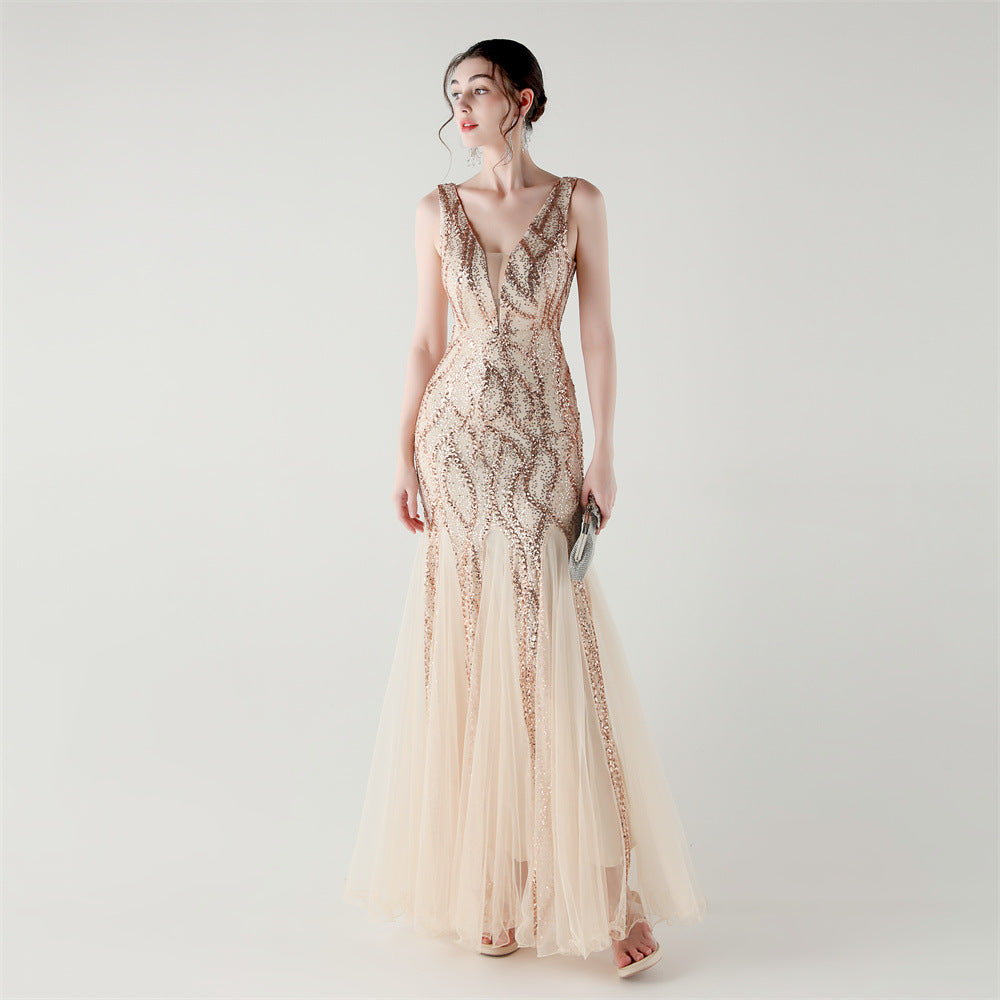 Elegant Sequined Mermaid Gown