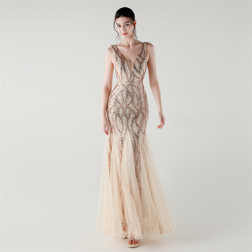 Elegant Sequined Mermaid Gown