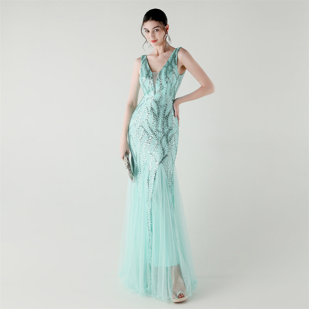 Elegant Sequined Mermaid Gown