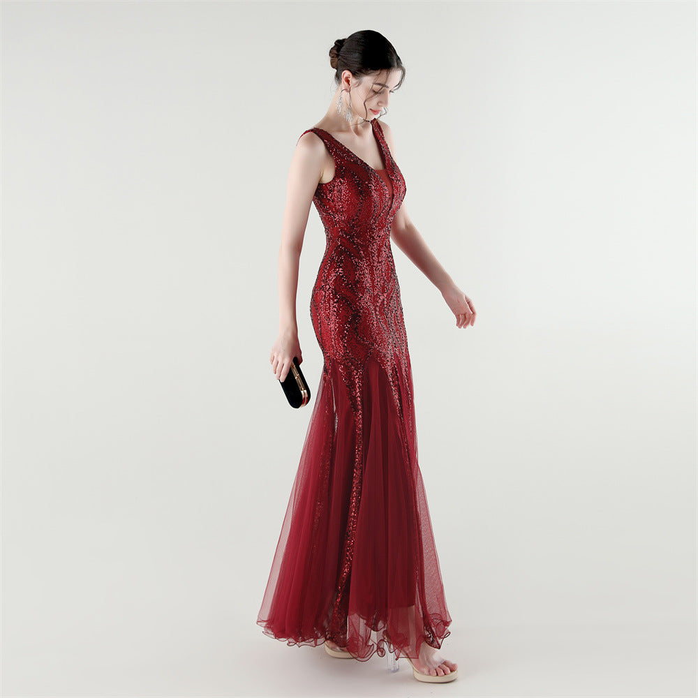 Elegant Sequined Mermaid Gown