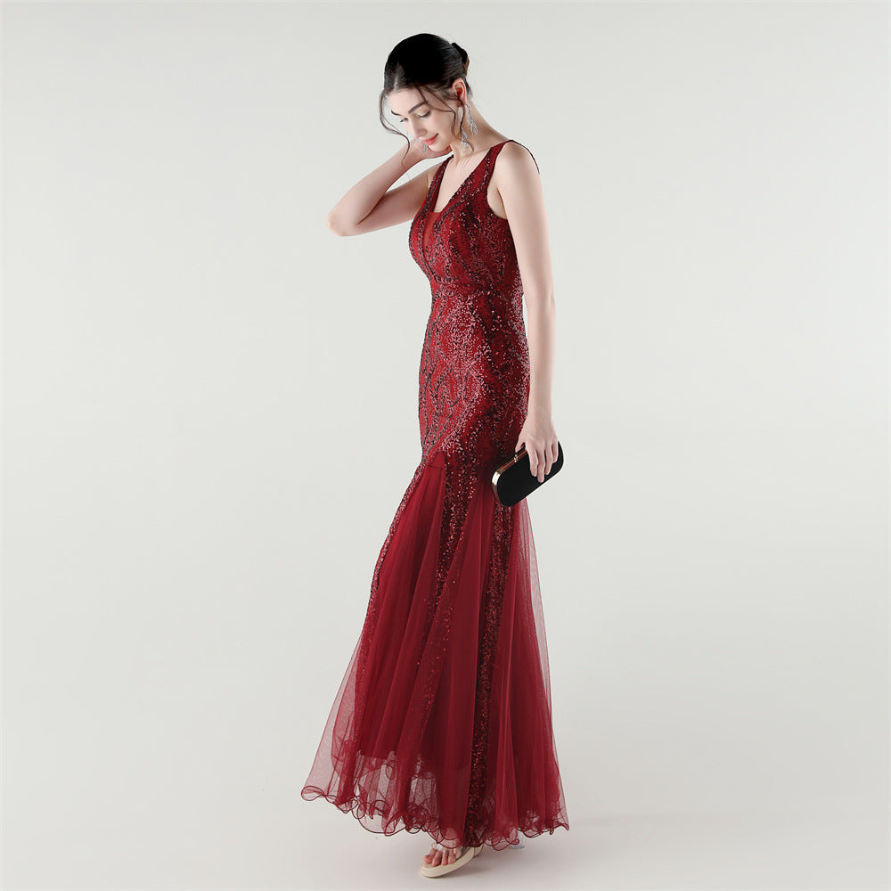 Elegant Sequined Mermaid Gown