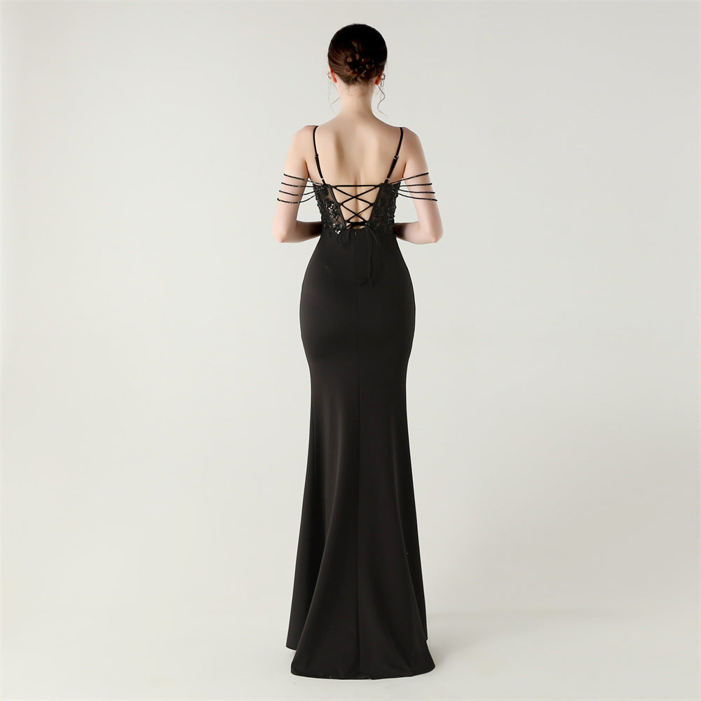 Embroidered Boned Silhouette Gown