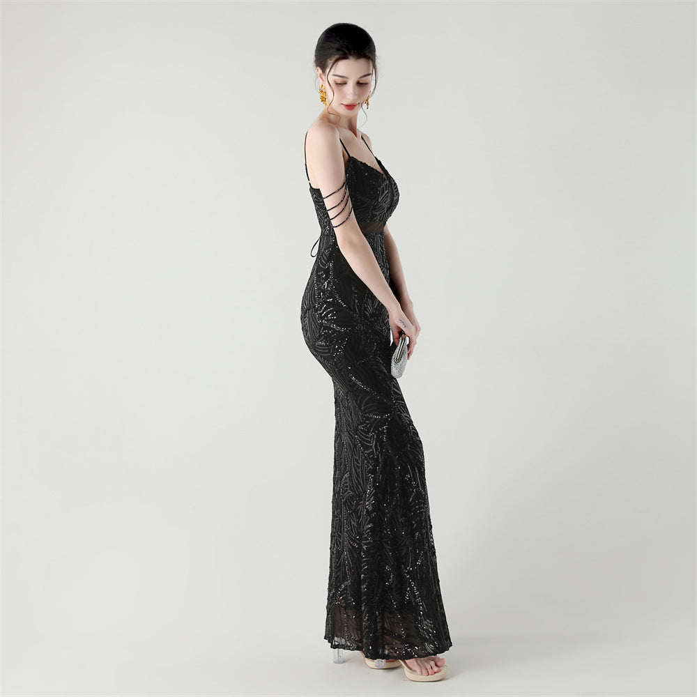 Embroidered Boned Silhouette Gown