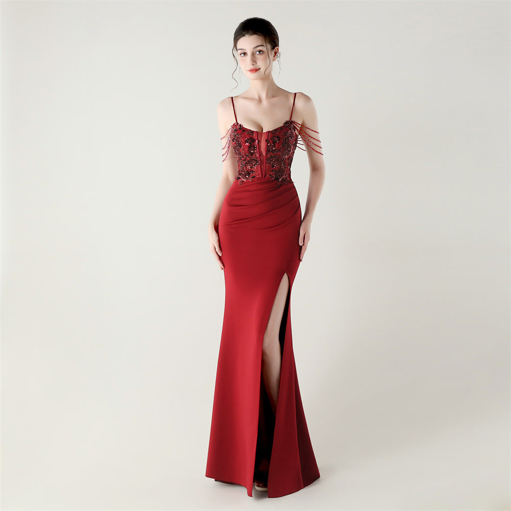 Embroidered Boned Silhouette Gown