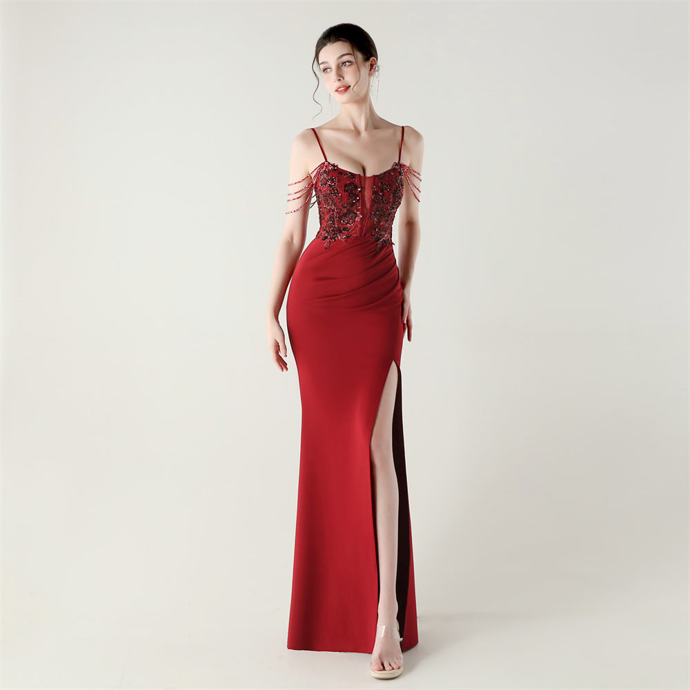 Embroidered Boned Silhouette Gown