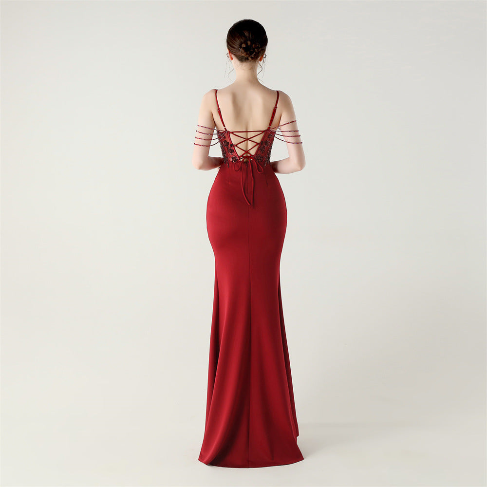 Embroidered Boned Silhouette Gown