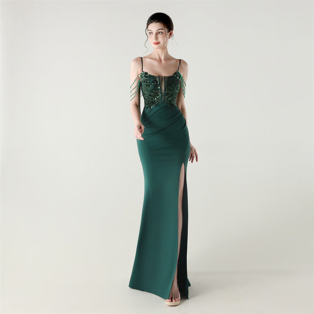 Embroidered Boned Silhouette Gown