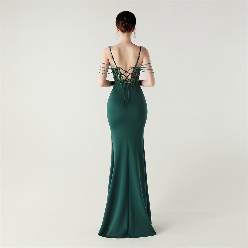 Embroidered Boned Silhouette Gown