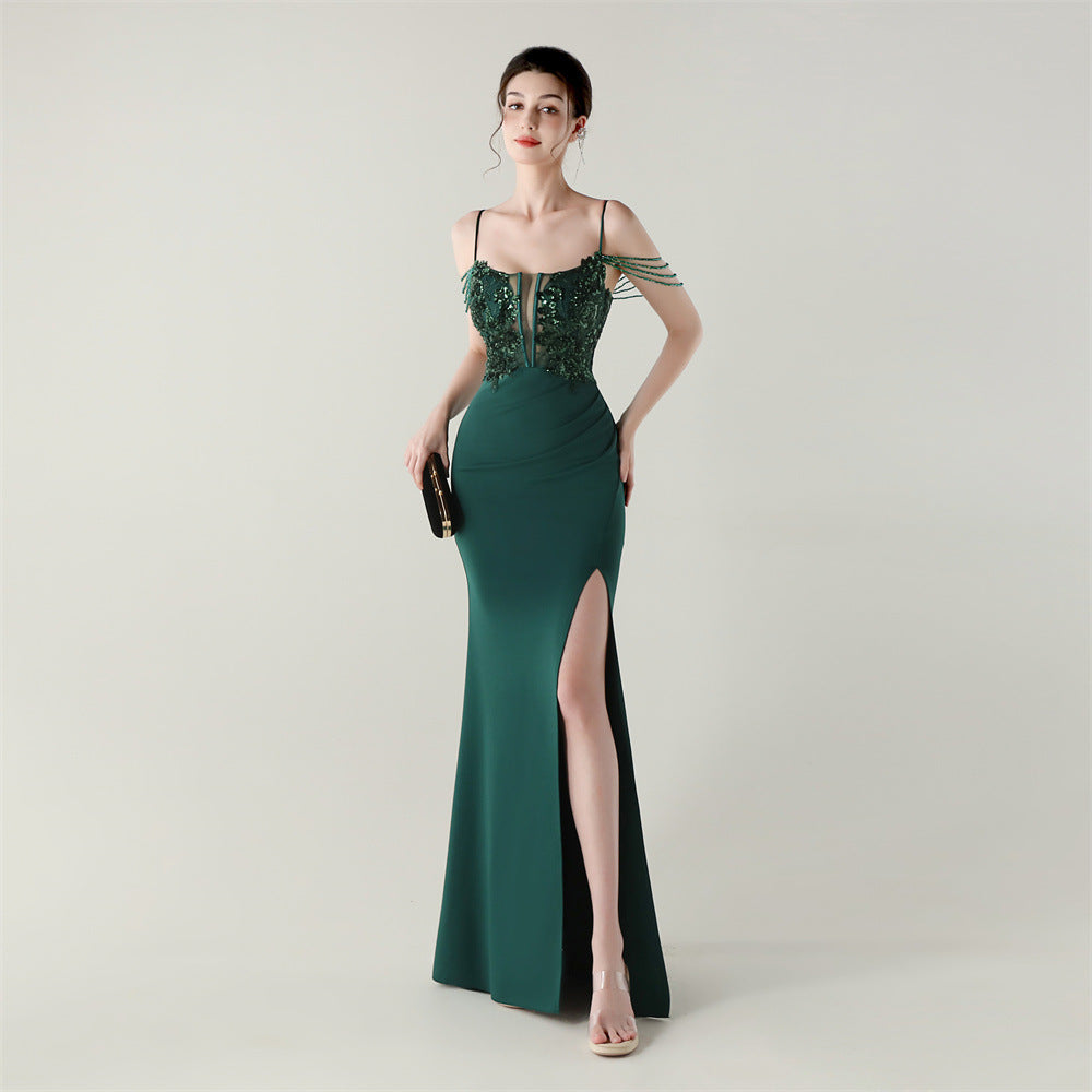 Embroidered Boned Silhouette Gown