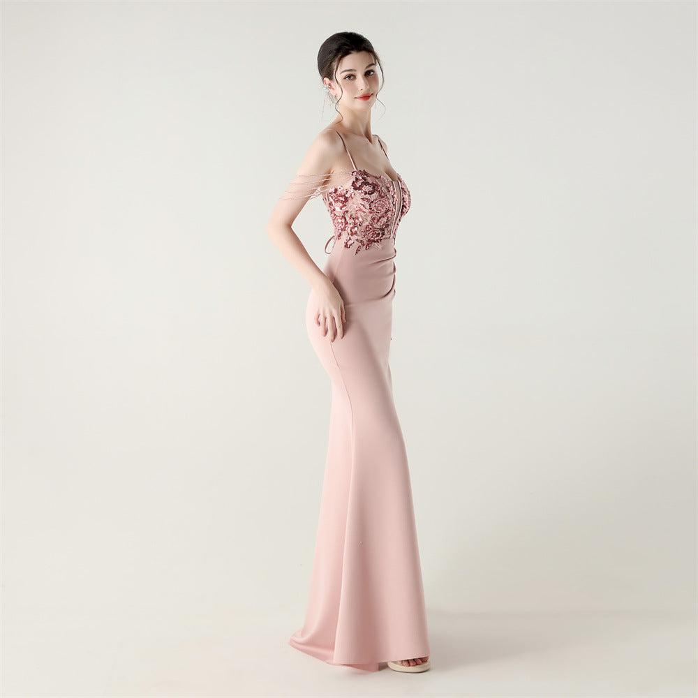Embroidered Boned Silhouette Gown