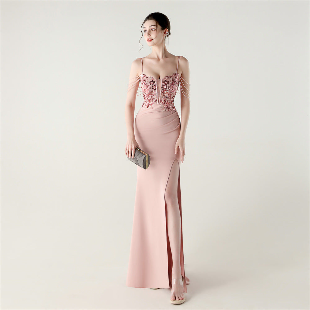 Embroidered Boned Silhouette Gown