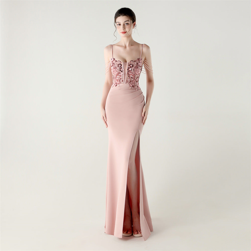 Embroidered Boned Silhouette Gown