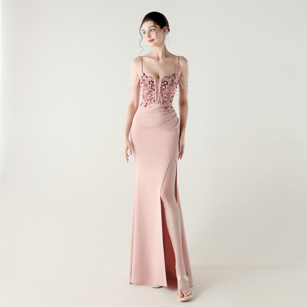 Embroidered Boned Silhouette Gown