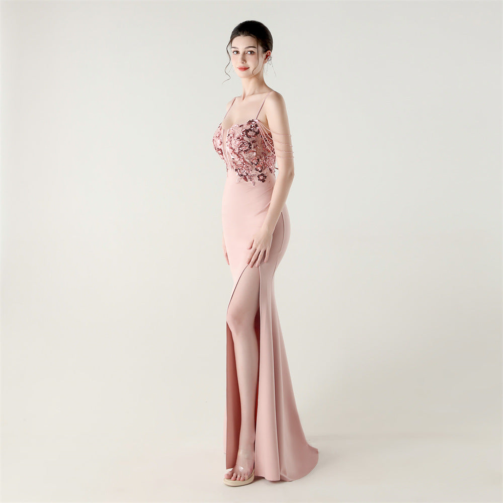 Embroidered Boned Silhouette Gown