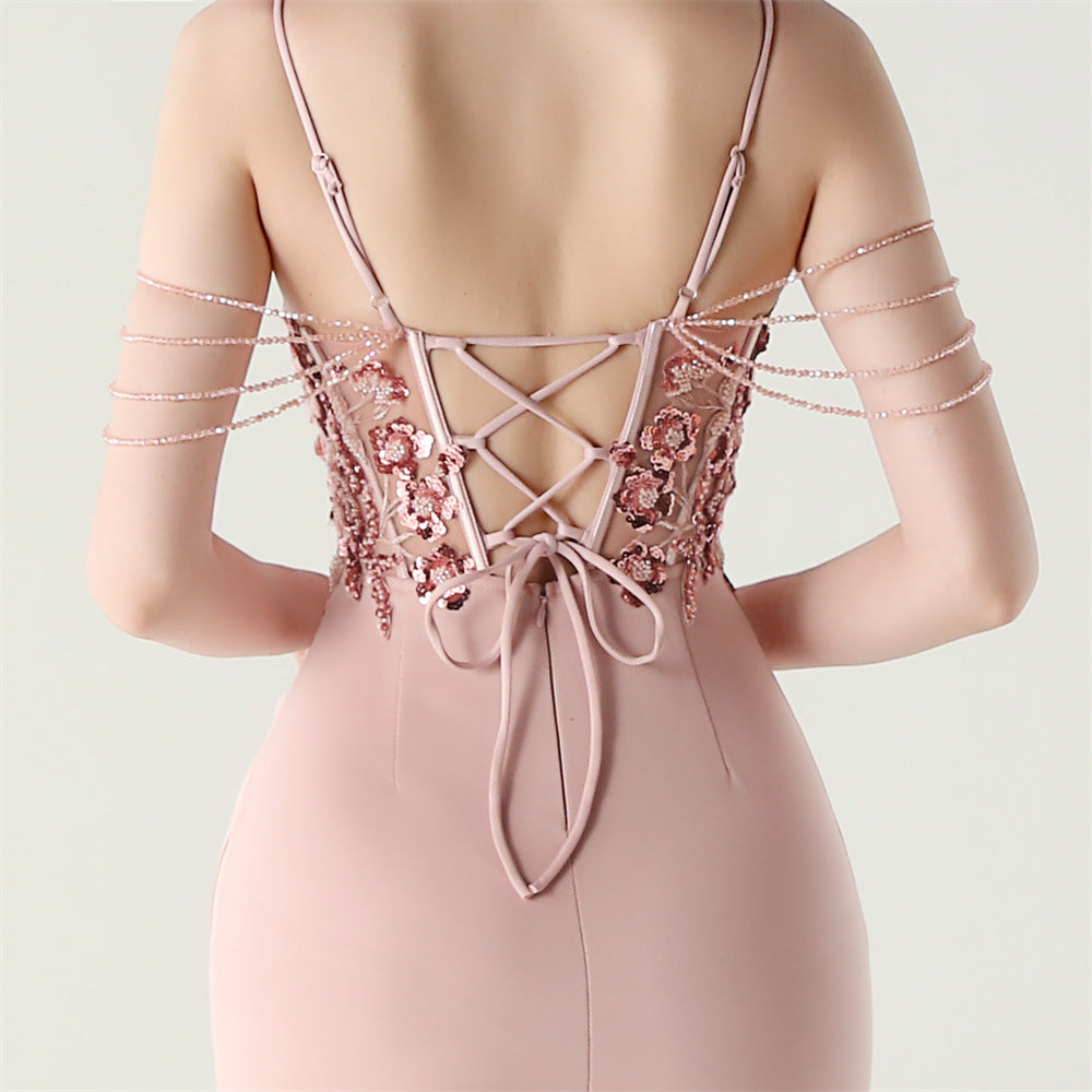 Embroidered Boned Silhouette Gown