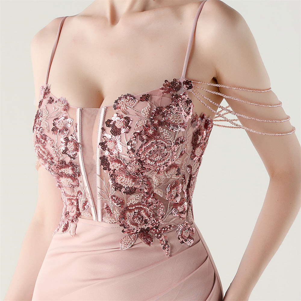 Embroidered Boned Silhouette Gown