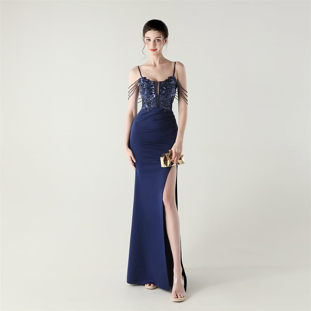Embroidered Boned Silhouette Gown