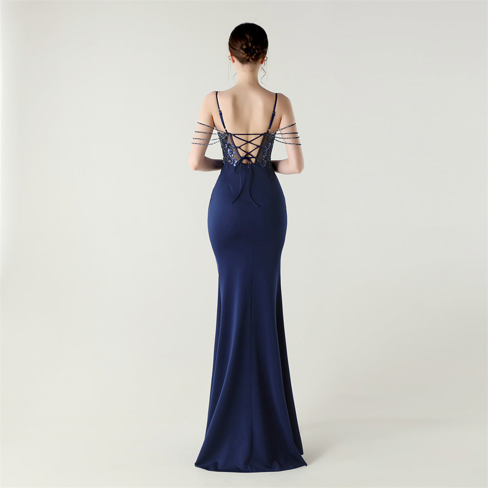 Embroidered Boned Silhouette Gown