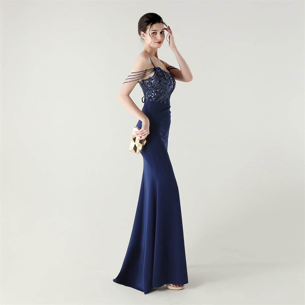 Embroidered Boned Silhouette Gown