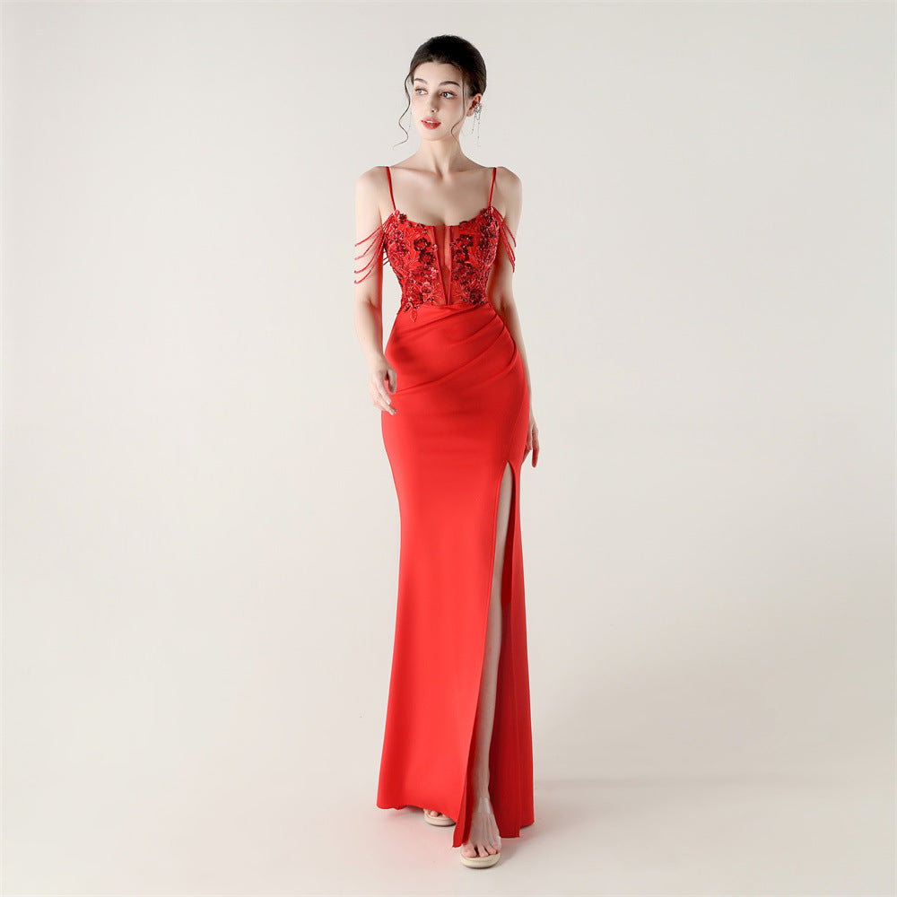 Embroidered Boned Silhouette Gown