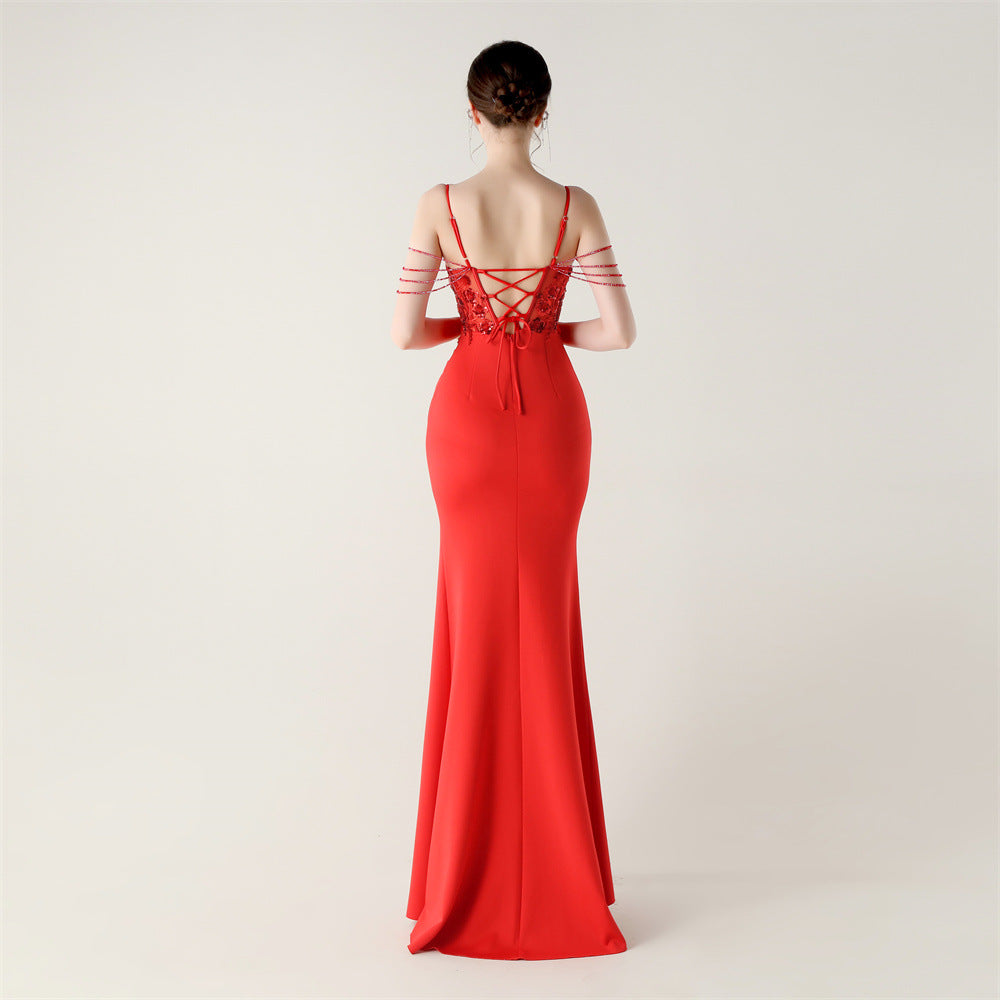 Embroidered Boned Silhouette Gown