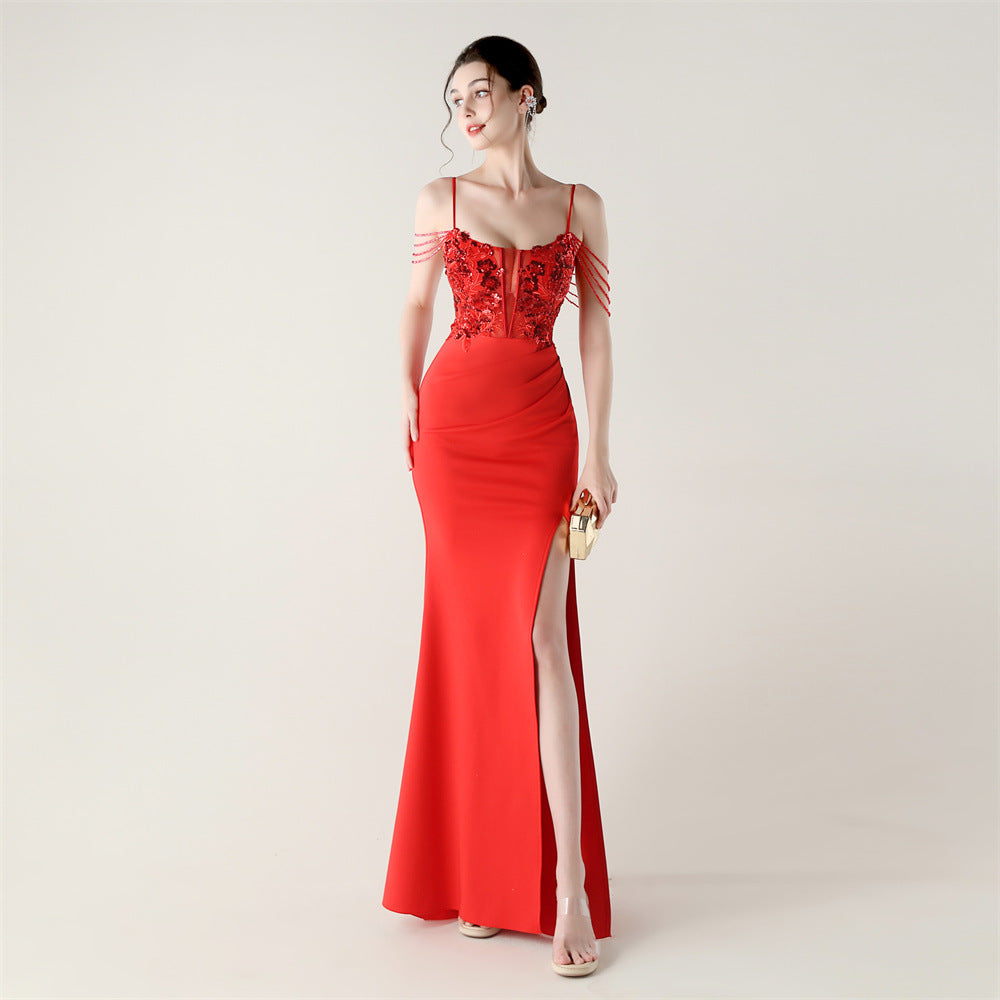 Embroidered Boned Silhouette Gown