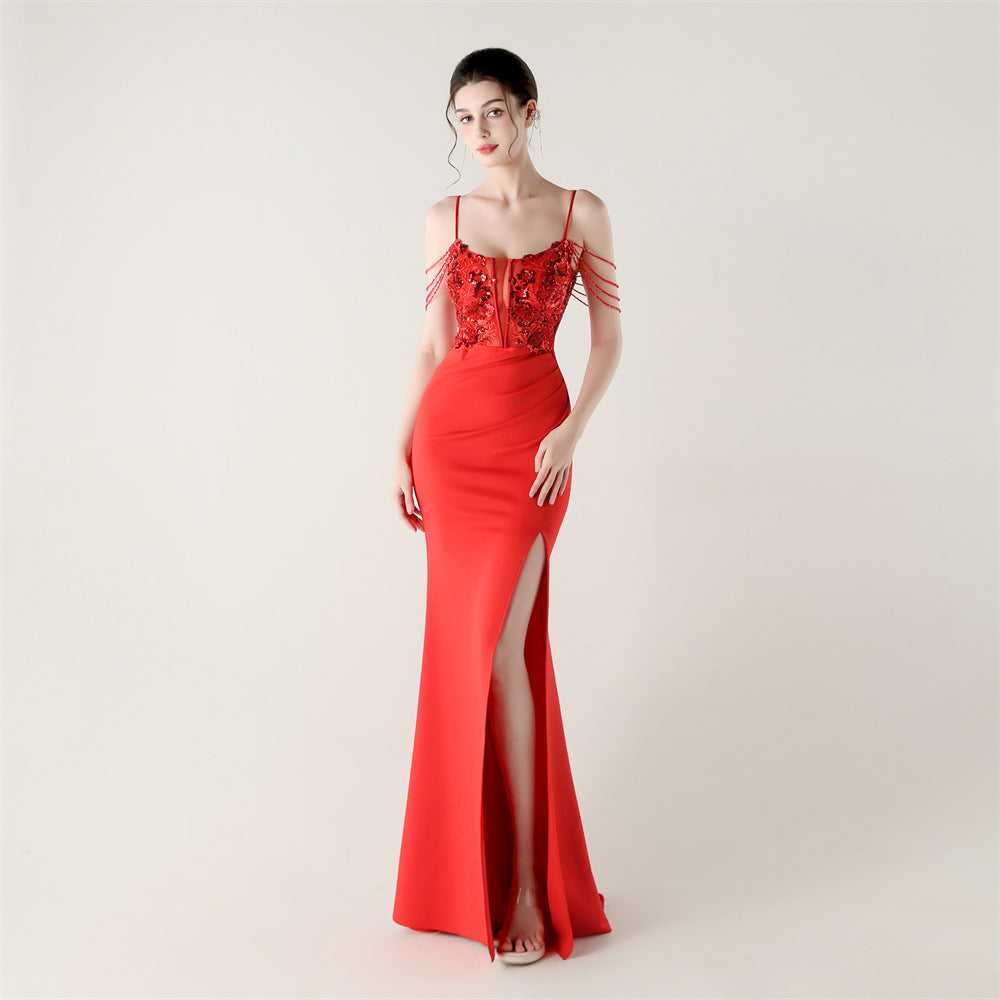 Embroidered Boned Silhouette Gown