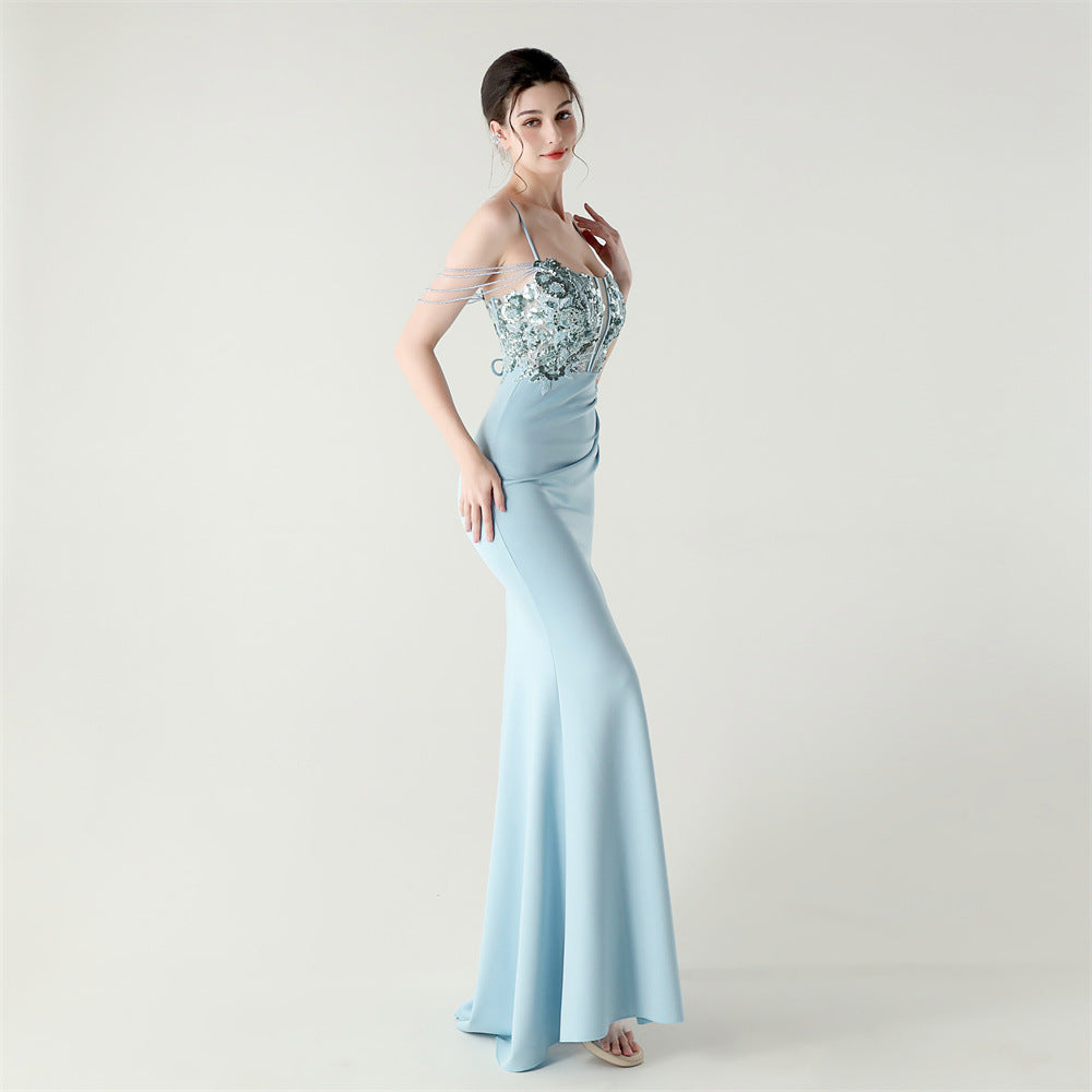 Embroidered Boned Silhouette Gown