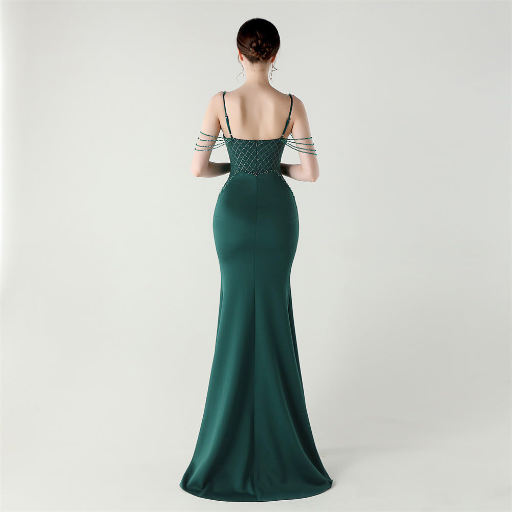 Shoulder Cascade Boned Silhouette Gown