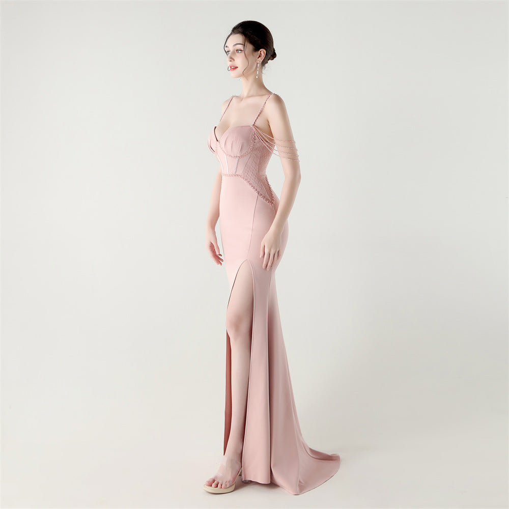 Shoulder Cascade Boned Silhouette Gown