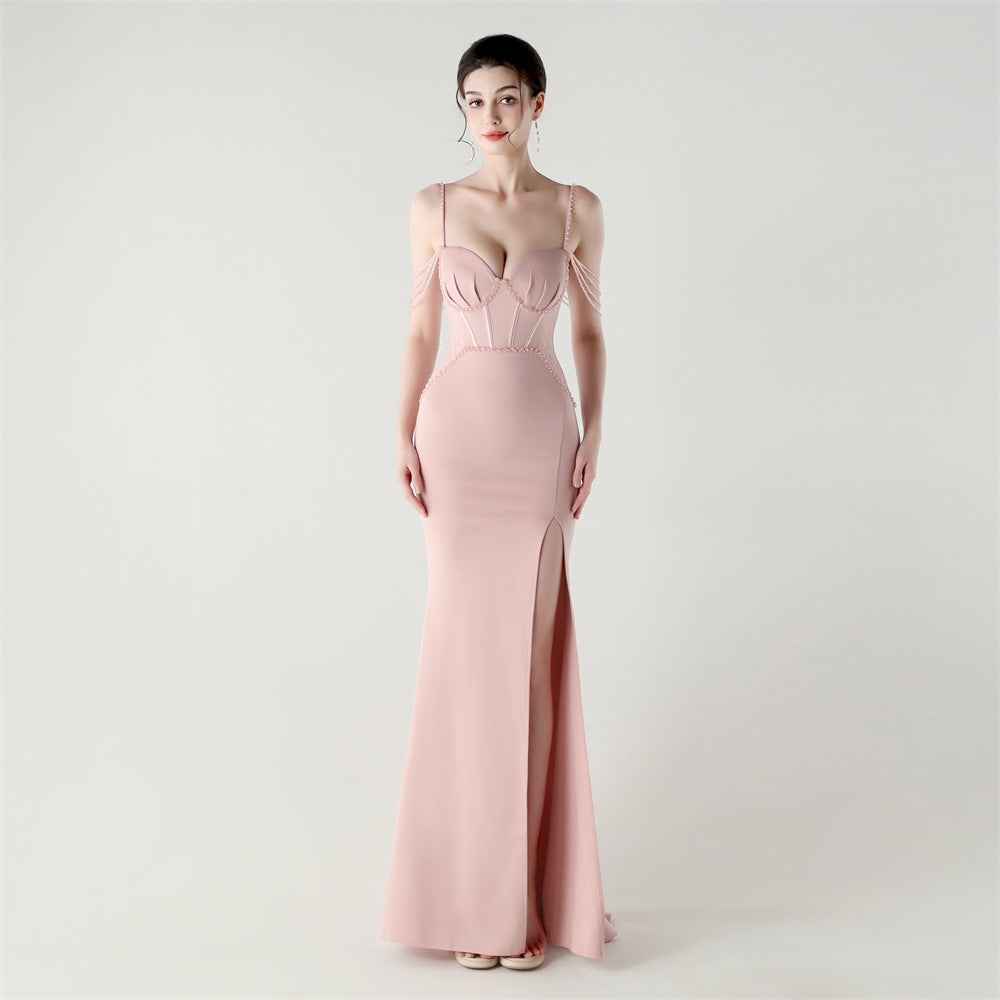 Shoulder Cascade Boned Silhouette Gown