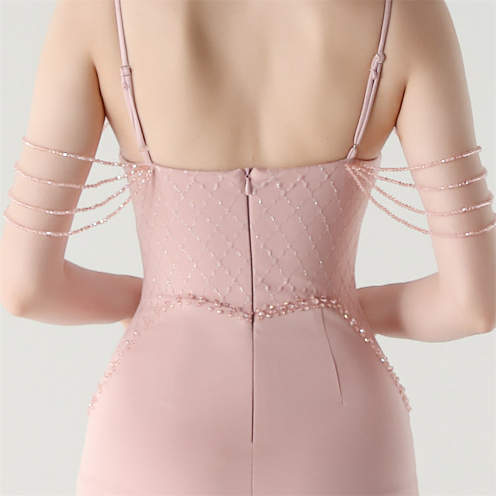 Shoulder Cascade Boned Silhouette Gown