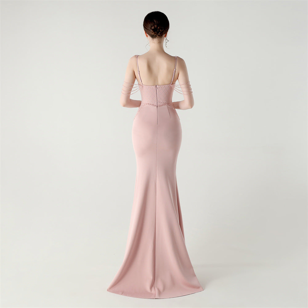 Shoulder Cascade Boned Silhouette Gown