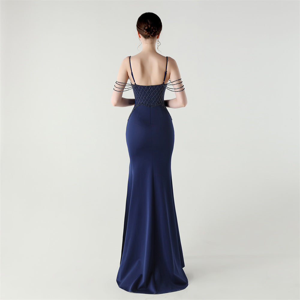 Shoulder Cascade Boned Silhouette Gown