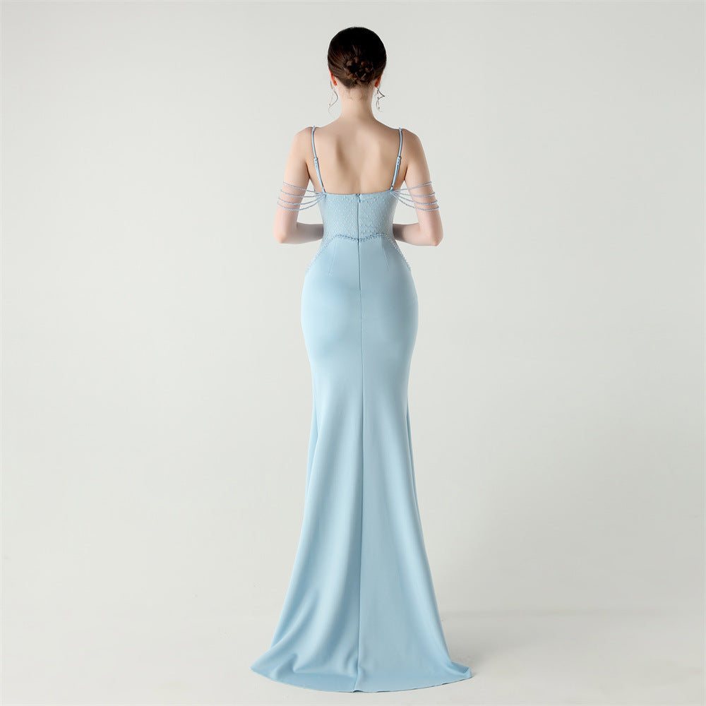 Shoulder Cascade Boned Silhouette Gown