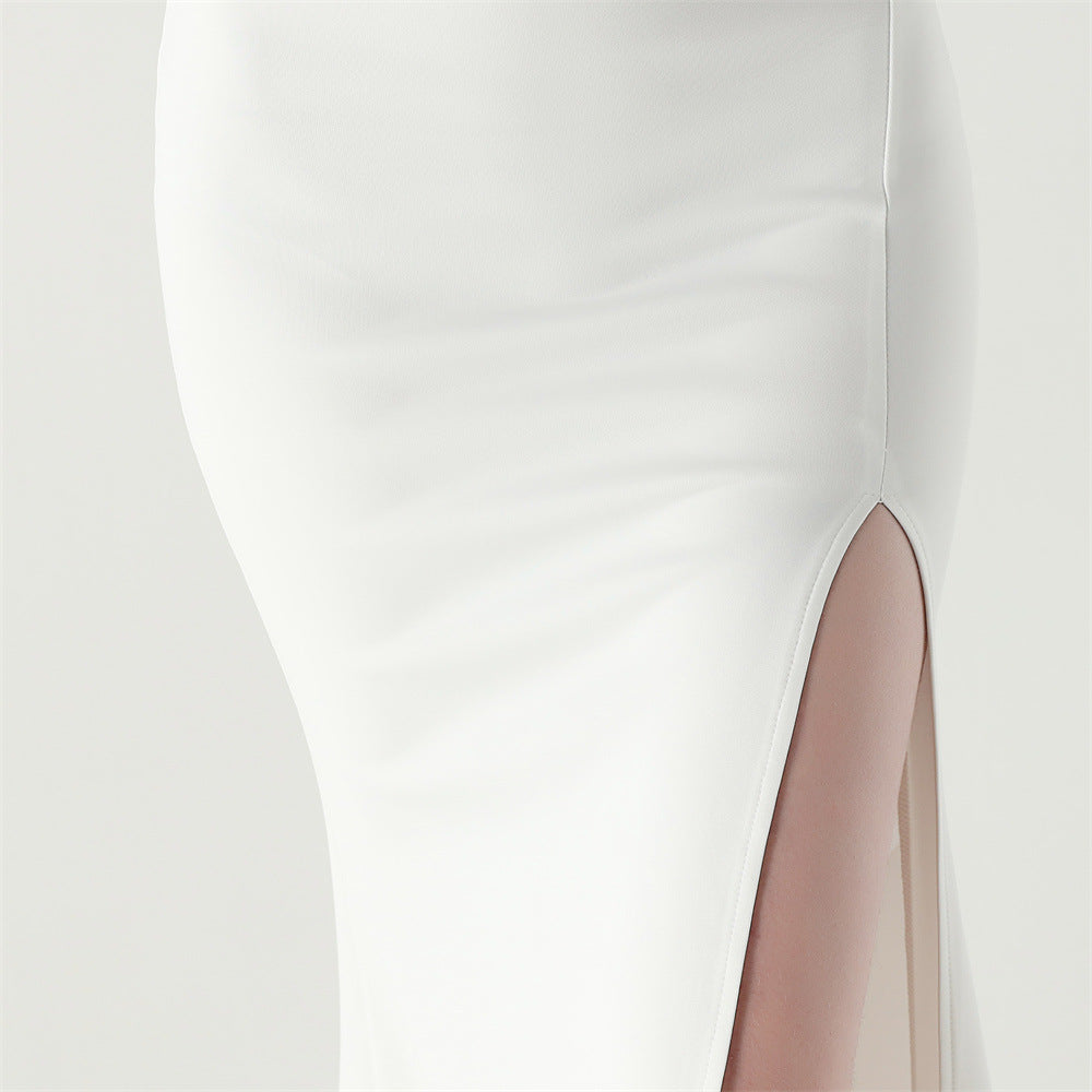 Shoulder Cascade Boned Silhouette Gown