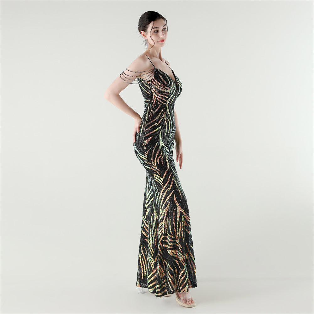 Sizzling Nightlife Enchantress Sequined Dress