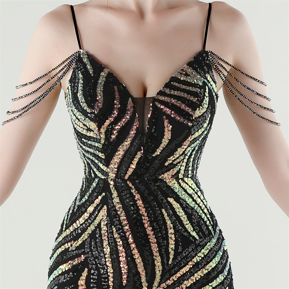 Sizzling Nightlife Enchantress Sequined Dress