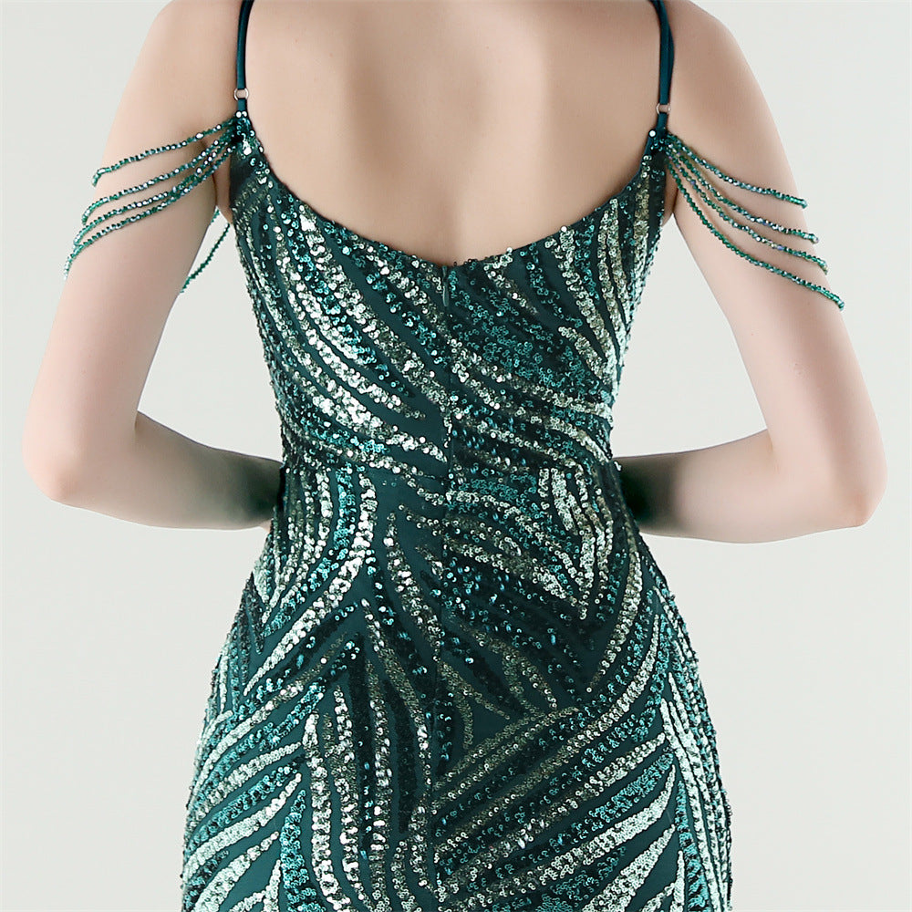 Sizzling Nightlife Enchantress Sequined Dress